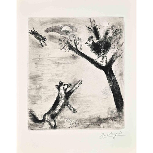 Marc Chagall, Le Coq et le Renard (The Cock and the Fox), 1952, Etching For Sale