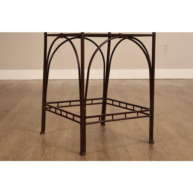 Metal French Art Deco Style Set of Four Counter Stools For Sale - Image 7 of 18