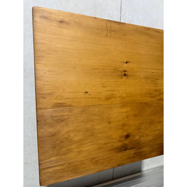 Brown Antique Pine Table / Desk With Single Drawer From England For Sale - Image 8 of 18