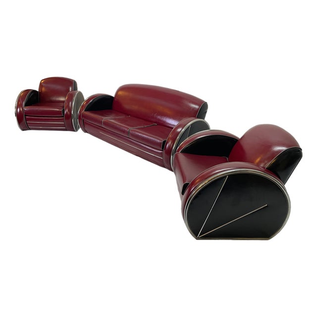 1980s Streamline Moderne Seating Suite Attributed to Donald Deskey For Sale
