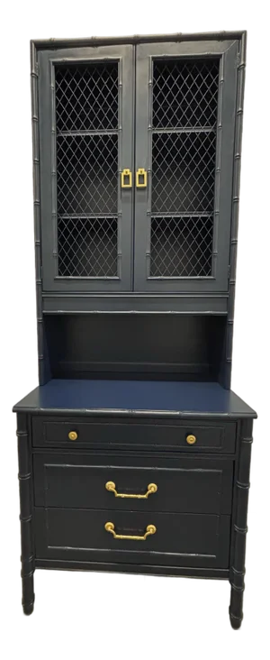 Late 20th Century Two-Piece Coastal Style Chest/Hutch by Thomasville