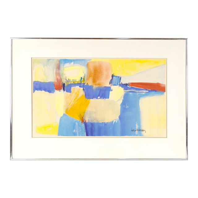 Abstract Expressionist Original Watercolor on Paper Style of De Kooning by Harold Winer For Sale
