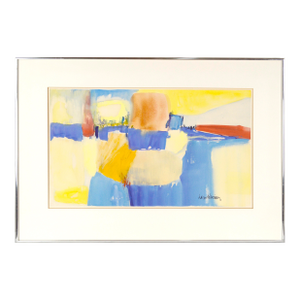Abstract Expressionist Original Watercolor on Paper Style of De Kooning by Harold Winer