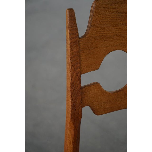Razorblade Chairs in Oak and Lambswool attributed to Henning Kjærnulf, 1960s, Set of 10 For Sale - Image 12 of 18