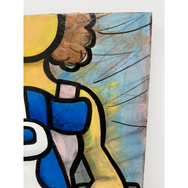 Contemporary 2009, "He Loved to Ride", Contemporary, Mixed Media on Canvas, Artist Y. C. Lozano For Sale - Image 3 of 13