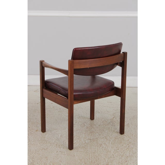 Wood Pair of Jens Risom Mid Century Modern Walnut Armchairs For Sale - Image 7 of 16