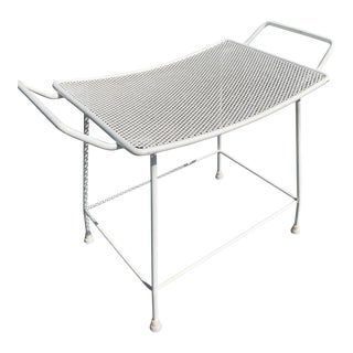 1970s Mid Century Salterini Wrought Iron Ottoman For Sale