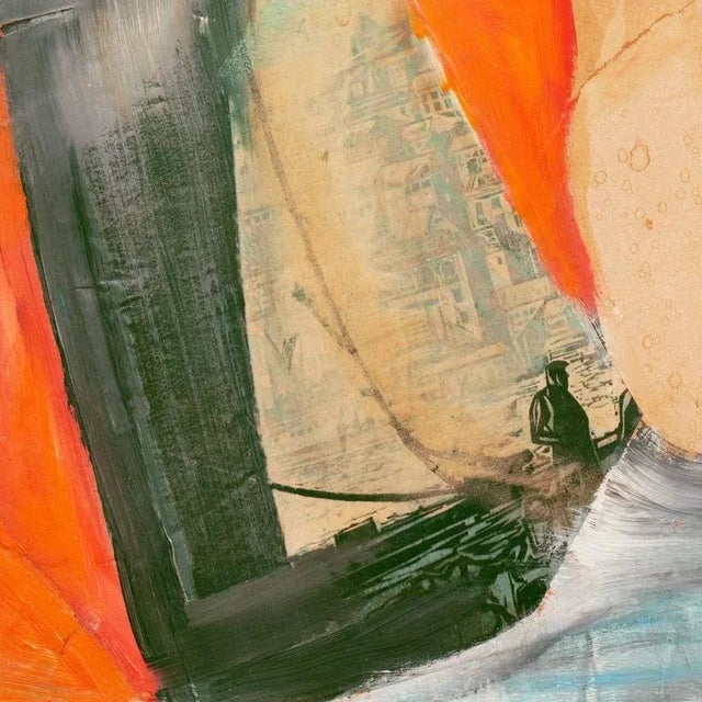 1960s 'Abstract in Seafoam and Coral' by Albert Abramovitz, 1961; Art Institute of Chicago, Benezit, Académie Chaumière For Sale - Image 5 of 9