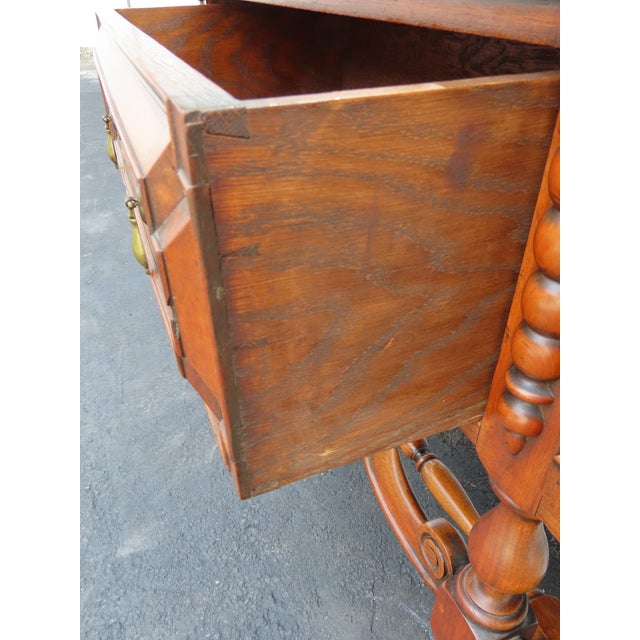 1900s Carved Long Sideboard Buffet Credenza Bathroom Vanity 6398 For Sale - Image 15 of 18