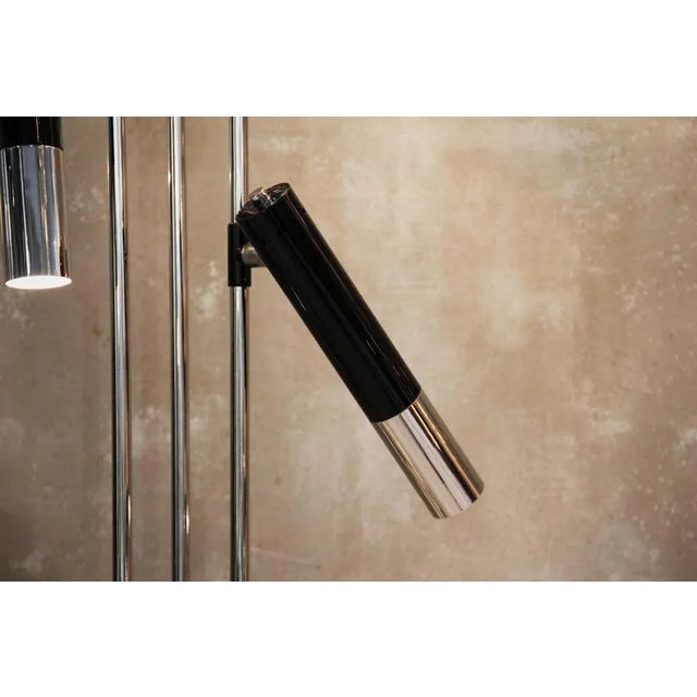 Metal Floor Lamp in Black with Silver Detail For Sale - Image 7 of 8