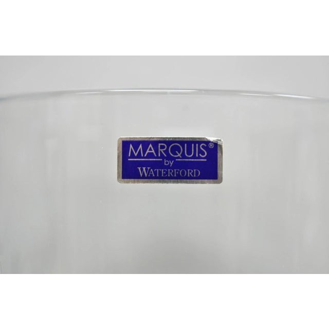 Late 20th Century Marquis by Waterford 12" Tall Etched Round Lead Crystal Glass Flower Vase For Sale In Philadelphia - Image 6 of 12
