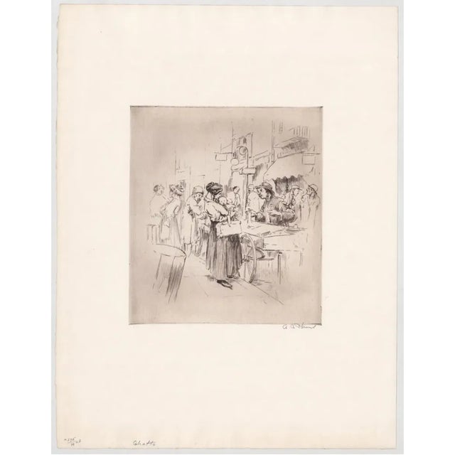 1920s Alexander Blum Ghetto Etching For Sale - Image 4 of 5