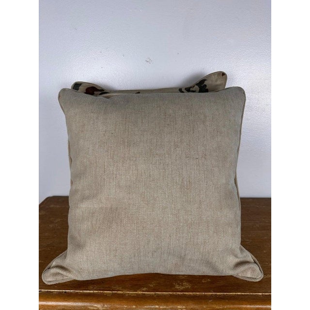 Nomi Textiles Rococo Decorative Pillows, Stenciled Linen, Set of 2 For Sale In Los Angeles - Image 6 of 6