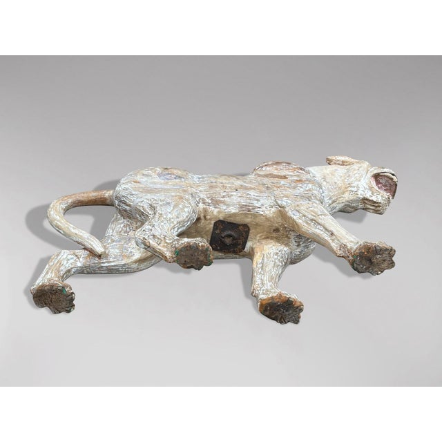 Large Hand Carved Carousel Panther, 1960s, Wood For Sale - Image 4 of 11