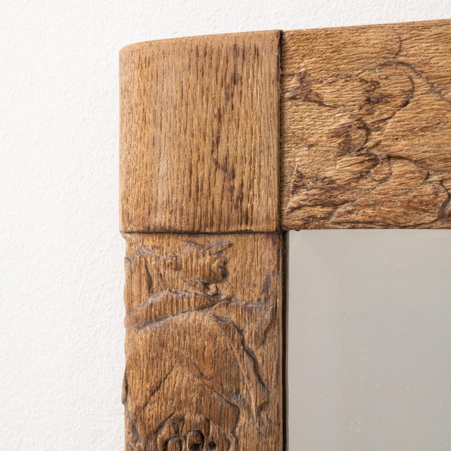 Brown 19th Century French Oak Wall Mirror For Sale - Image 8 of 10
