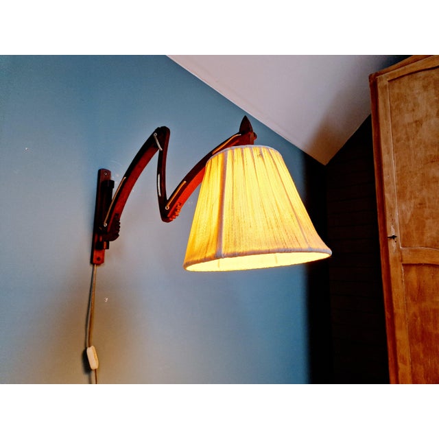 Scandinavian Teak Scissor Wall Light, 1960s For Sale - Image 15 of 16