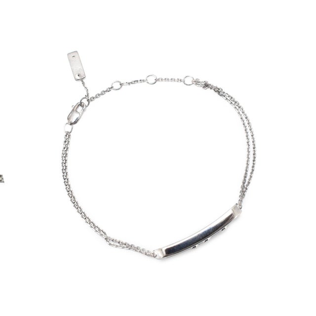 Messika Paris Move Classique Large Model 18k White Gold 0.25ctw Bar Bracelet For Sale In Houston - Image 6 of 10