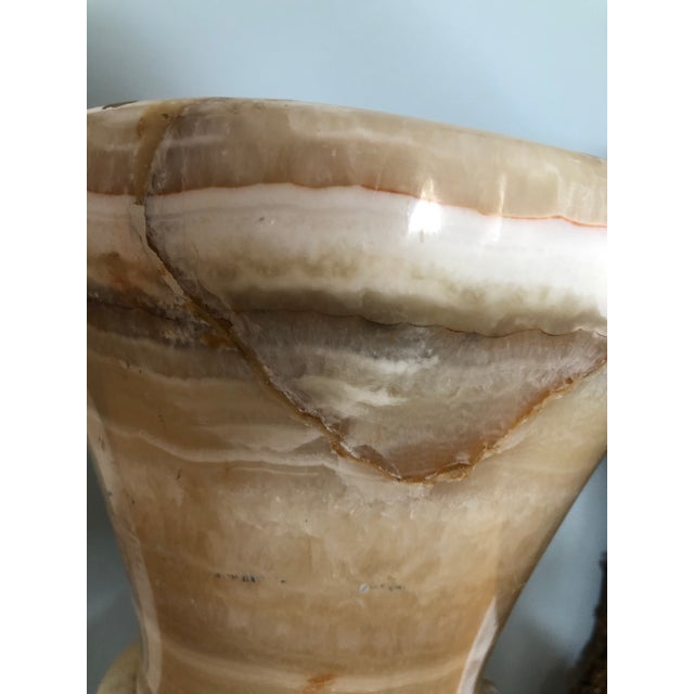 Art Deco Egyptian Alabaster Vase Floor Lamps - a Pair For Sale - Image 12 of 12