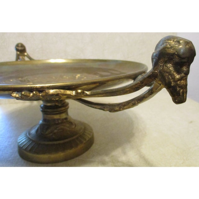 Metal 1960s Solid Brass Maitland Smith Perseus Footed Centerpiece Zeus Handled Tazza For Sale - Image 7 of 13