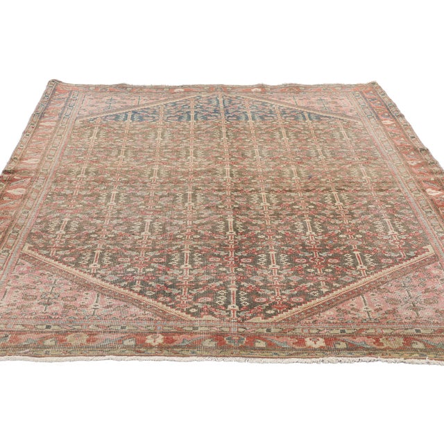 Rustic Antique Persian Mahal Rug, 04'03 X 06'03 For Sale - Image 3 of 9