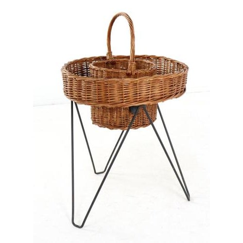 Vintage Wicker Plant Stand For Sale - Image 4 of 14