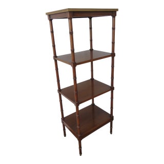 Hollywood Regency Faux Bamboo Tall Display Shelving Etagere For Sale