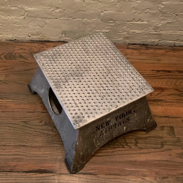 Mid 20th Century Industrial Aluminum Airplane Step Stool, New York Airways For Sale In New York - Image 6 of 7