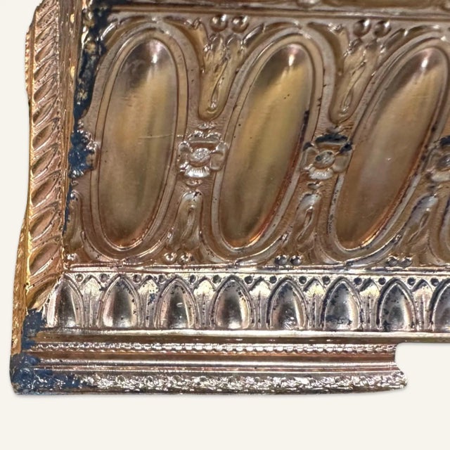 Late 19th Century Victorian French Gilt Brass Box With Hand Painted Porcelain Cartouche Inset For Sale - Image 6 of 10