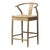 Hudson Oak & Seagrass Counter Stool For Sale
