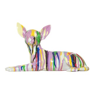 Interior Illusions Plus Graffiti Chihuahua Dog Laying - 11" long For Sale