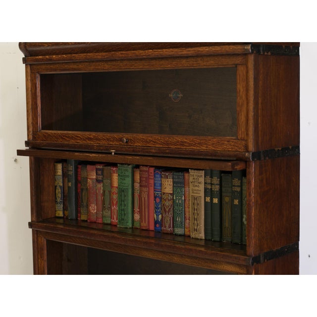 Edwardian Oak 5-Section Bookcase from Globe Wernicke, 1900s For Sale - Image 9 of 15