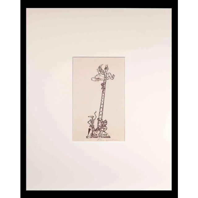 Ex Libris D'Istvan Traurig is a woodcut print by Michel Fingesten, realized in 1936. Hand signed, included a white...