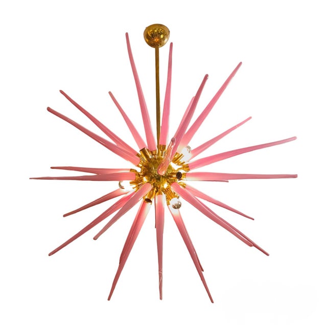 Pink Sputnik Spikes Pendant Lamp For Sale - Image 6 of 6