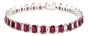 14.11 Ct Natural Burma Ruby & Diamond Bracelet