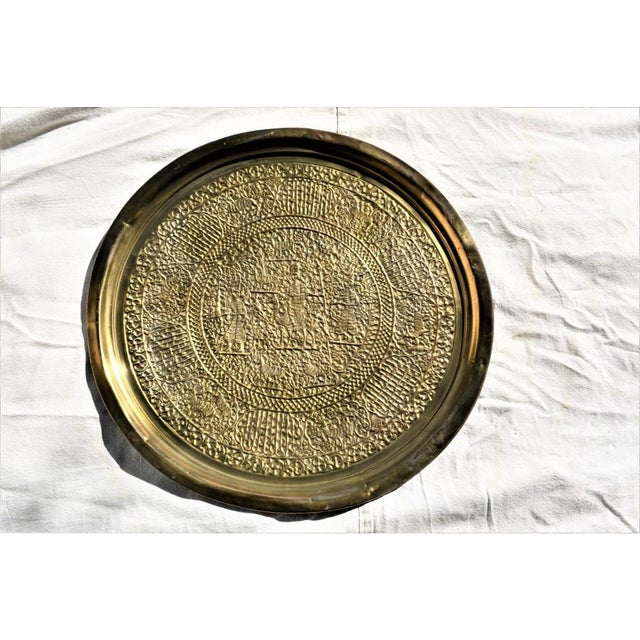 Antique Indian Brass Tray Chairish