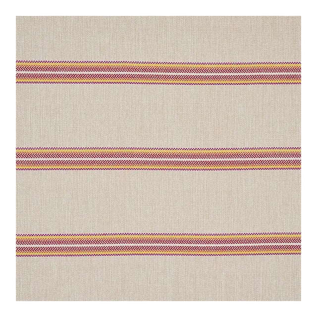 Sample - Schumacher Garden Stripe Indoor/Outdoor Fabric in Red For Sale