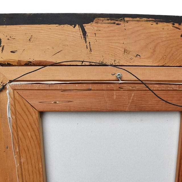 Wood Oil on Canvas Floral Orchid Painting on Pink Background by Elaine Park For Sale - Image 7 of 7