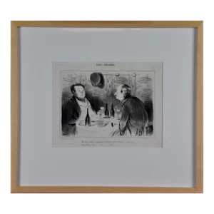 Honoré Daumier Satirical Lithograph Depicting French Men Tasting and Critiquing Wine, 1841