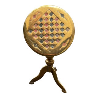 Miniature Brass Tilt-Top Games Table & Light Reflector For Sale