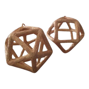One-of-a-Kind Gilt Polyhedrons / Hanging Abstract Sculptures - A Pair