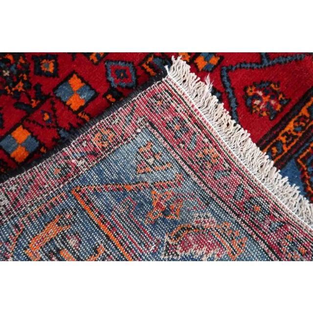 1950s 1950s Handmade Vintage Persian Hamadan Rug For Sale - Image 5 of 13
