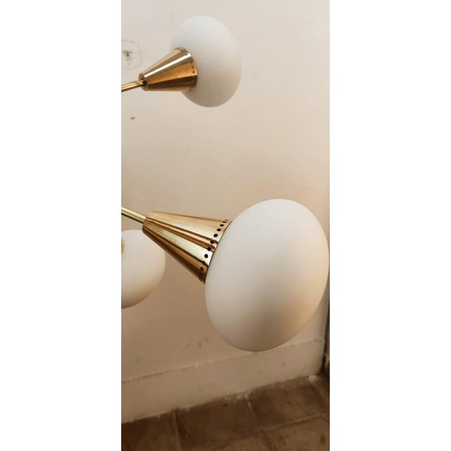 Sputnik 12-Light Chandelier in Brass and Glass For Sale - Image 5 of 18