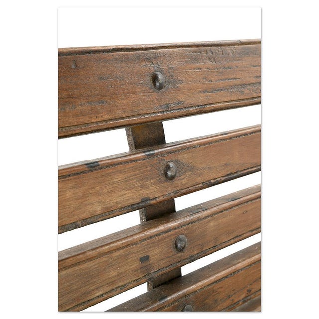 Outdoor Bench in Solid Wood and Iron For Sale - Image 4 of 7