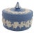 Wedgwood Blue Jasperware Round Trinket Box & Lid For Sale