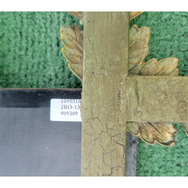 Chelsea House Inc Vintage John Richard Large Leaf Iron Green Bronze Medallion Art Wall Hanging Decor For Sale - Image 4 of 8