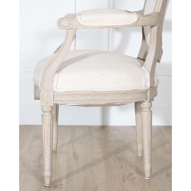 Gustavian (Swedish) Pair of Early 20th Century Swedish Gustavian Style Oval Back Armchairs For Sale - Image 3 of 14
