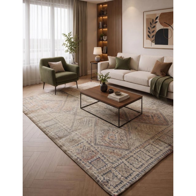 1980s Faded Moroccan Beni Mguild Rug - 10.6 X 6.2 Ft For Sale - Image 5 of 6
