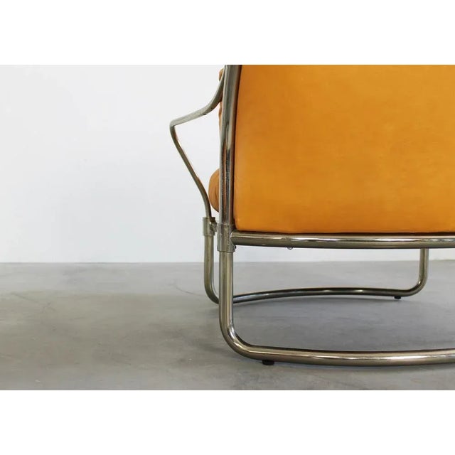 Set of Model 915 Lounge Chair with Footrest in Metal and Leather by Carlo de Carli for Cinova, 1970s For Sale - Image 9 of 13