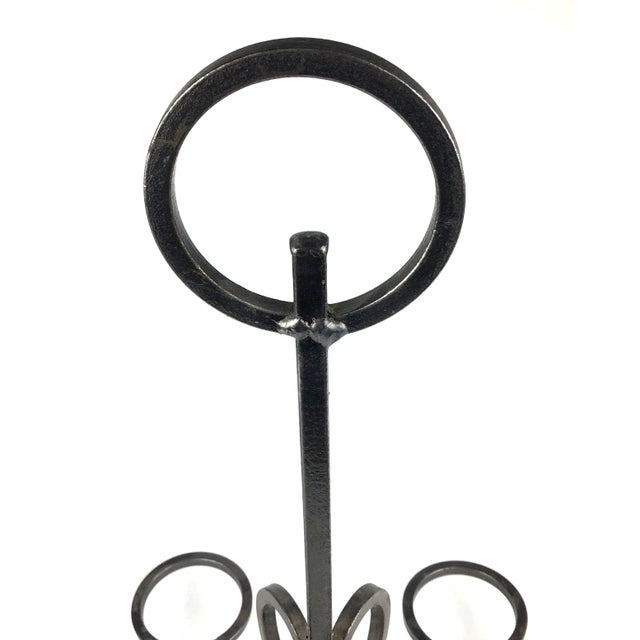 Artisan Vintage Wrought Iron Table Chandelier For Sale In Portland, ME - Image 6 of 13