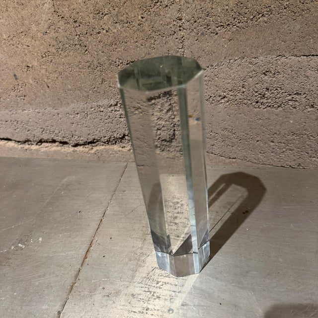 Modern Crystal Glass Paperweight, Octagonal Pillar, Late 20th Century For Sale - Image 14 of 14